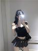 Gray Low Waist A-Line Pleated Midi Skirt for Women, Korean Style 2025 Summer Fashion, Versatile and Slimming Mini Skirt.