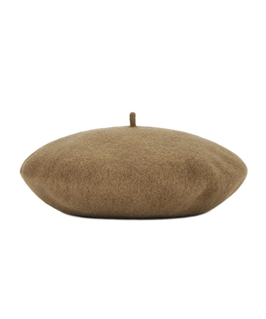 Bajal Cursive Logo Wool Beret Camel