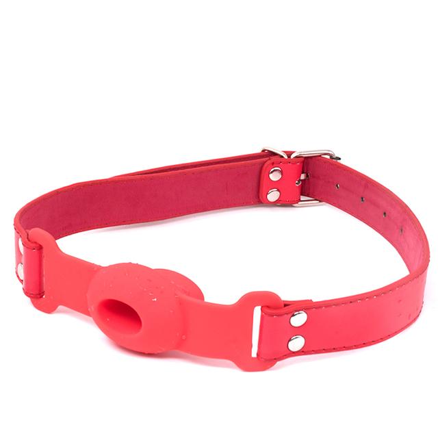 Silicone Mouth Gag Extender Ball Oral Fixation Erotic Toys PU Harness Strap Belt  Bondage Costume Face Mask Games For Adults