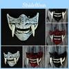 Devil Warrior Hannya Half Face Latex Mask Halloween Costume Prop Fear-inducing Cosplay Prop