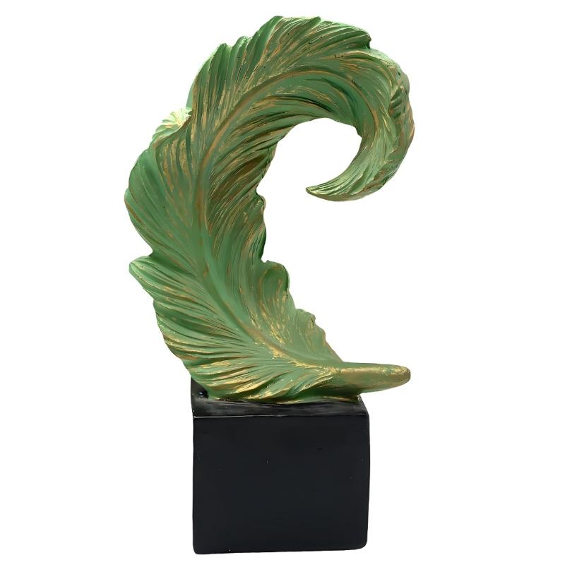 Elegant Resin Feathered Sculpture with Base Decoration For Living Room Entryway Ornament With Realistic Texture Gift