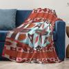 Boho Tribal Geometric Print Throw Blanket with Abstract Water Splash Design for Sofa Bed Couch Decoration