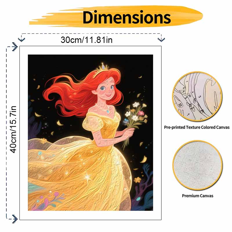 Disney princess oil painting hand painting coloring painting handmade diy home decoration gift