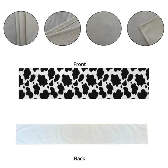 Yousheng Table Runner Contrast Color Cow Printing Rectangle Easy Care Table Prevent Stains Protection Banquets Holiday Party Decoration Tablecloth