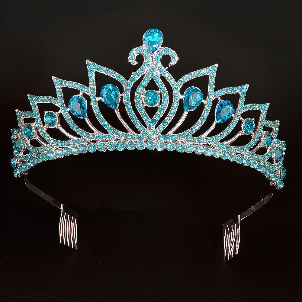 Rhinestone Wedding Tiara Crystal Bridal Comb Crown for Bride Prom Queen Cake Topper Decor Girls Princess Party Hair Zircon Gift