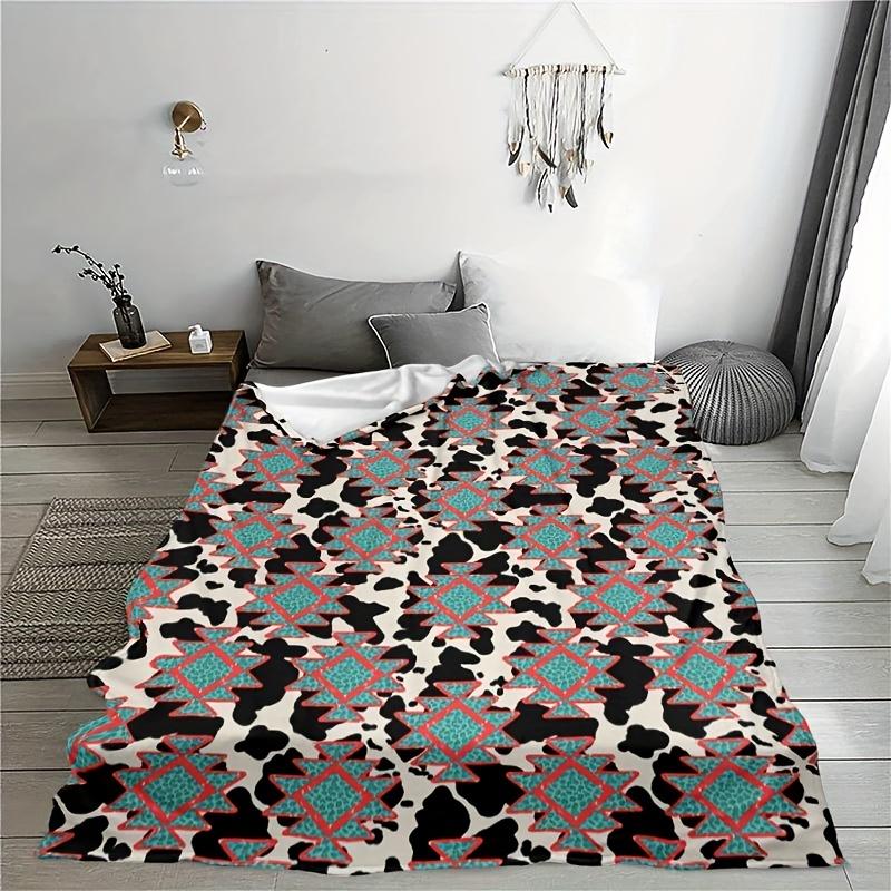 

Modern Geometric Spot Blanket Reversible Fleece Throw for Contemporary Decor AllSeason Comfort Chic Pattern Gift 75x90cm