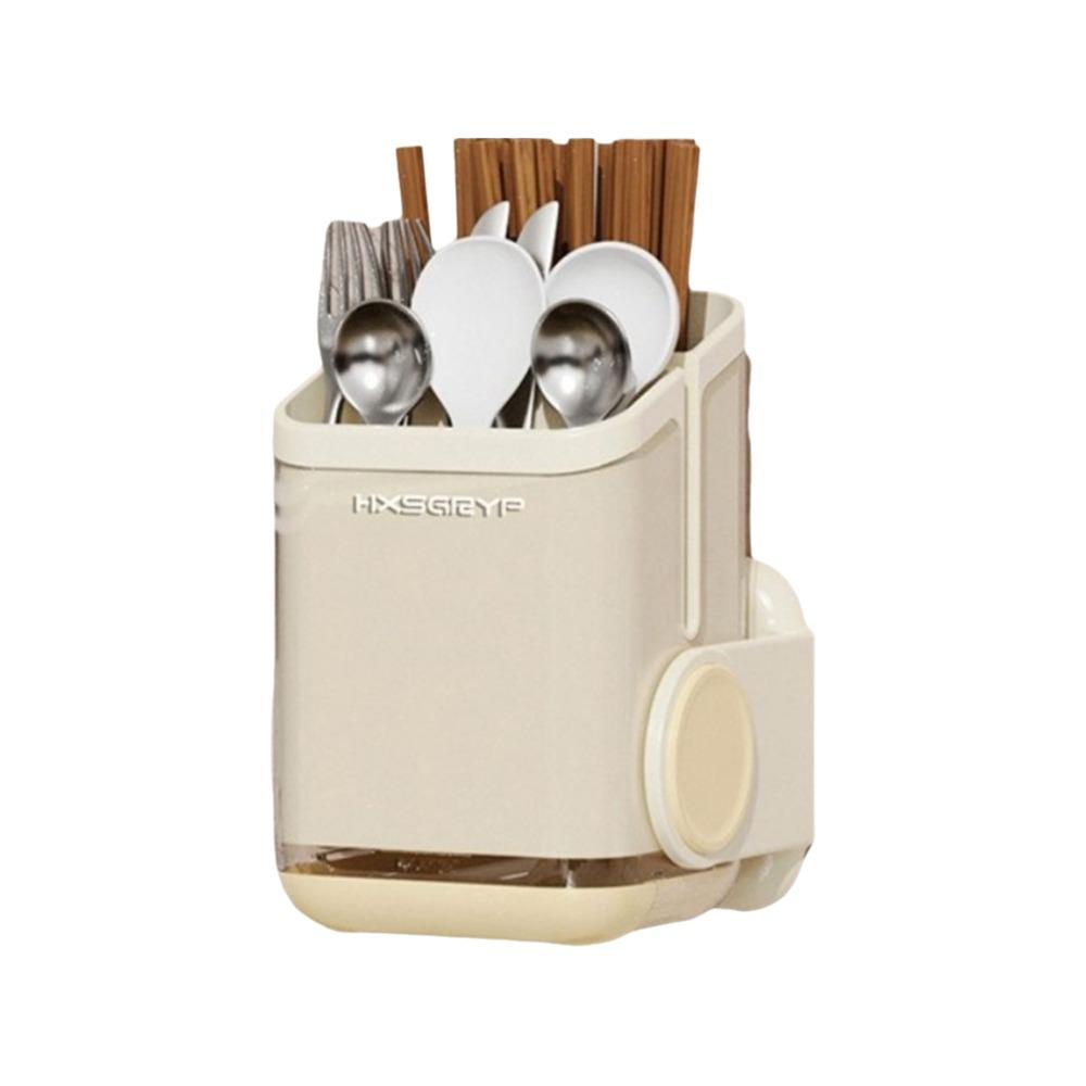 Wall Mounted Rotatable Chopstick Holder Countertop Cutlery Drying Basket Cutlery Rack  Kitchen