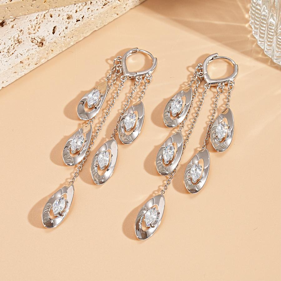 European and American round shell bow fringed earrings light luxury high-end studs fashion versatile earrings