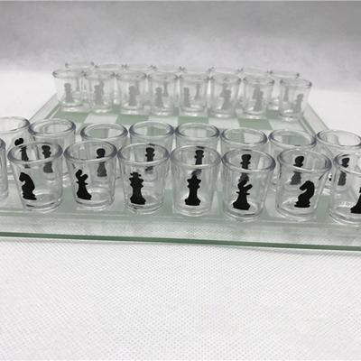 Stop Small Shot Glass Chess Set Wine Glass Chess Game Suitable For Bar Coffee Decoration