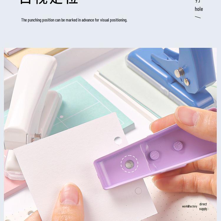 Compact 40-Sheet Loose Leaf Paper Puncher - DIY Round Hole Stationery Tool
