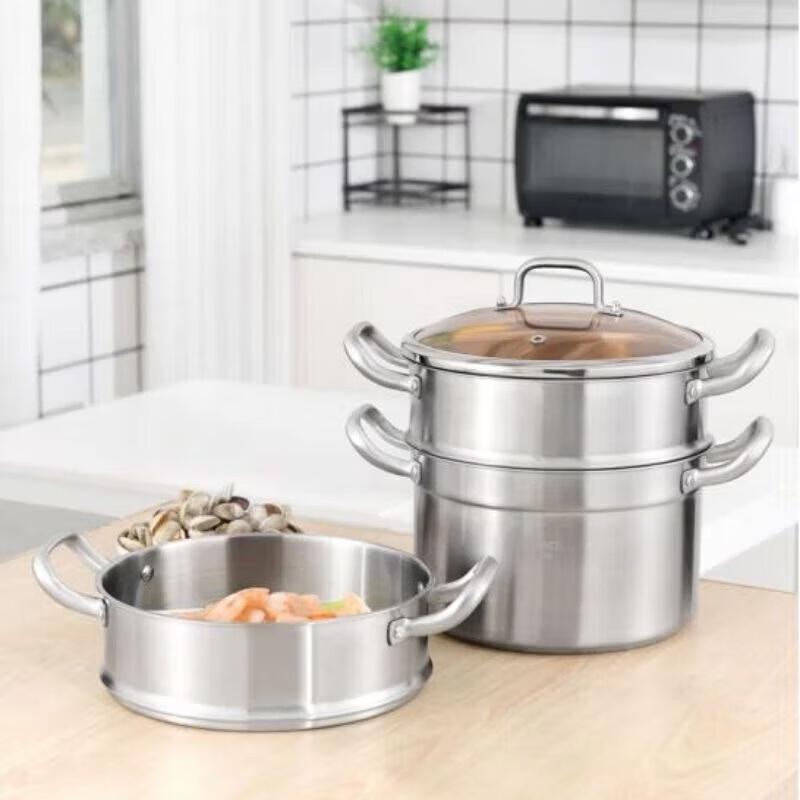 KOBACH 304 Stainless Steel 3-Tier Steamer Pot