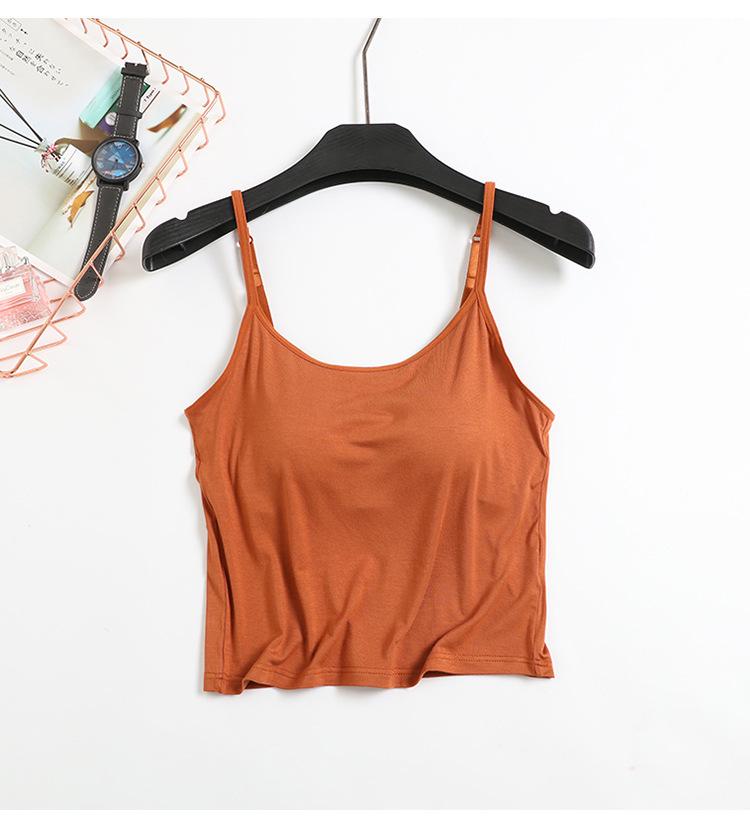 Modal Padded Crop Tank with Bra Cup & High Waist Shorts - Women's Summer Lingerie Set