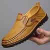 New Style Classic Retro Loafers Light Driving Leather Shoes Sewing Comfortable Men Casual Slip-on Shoe
