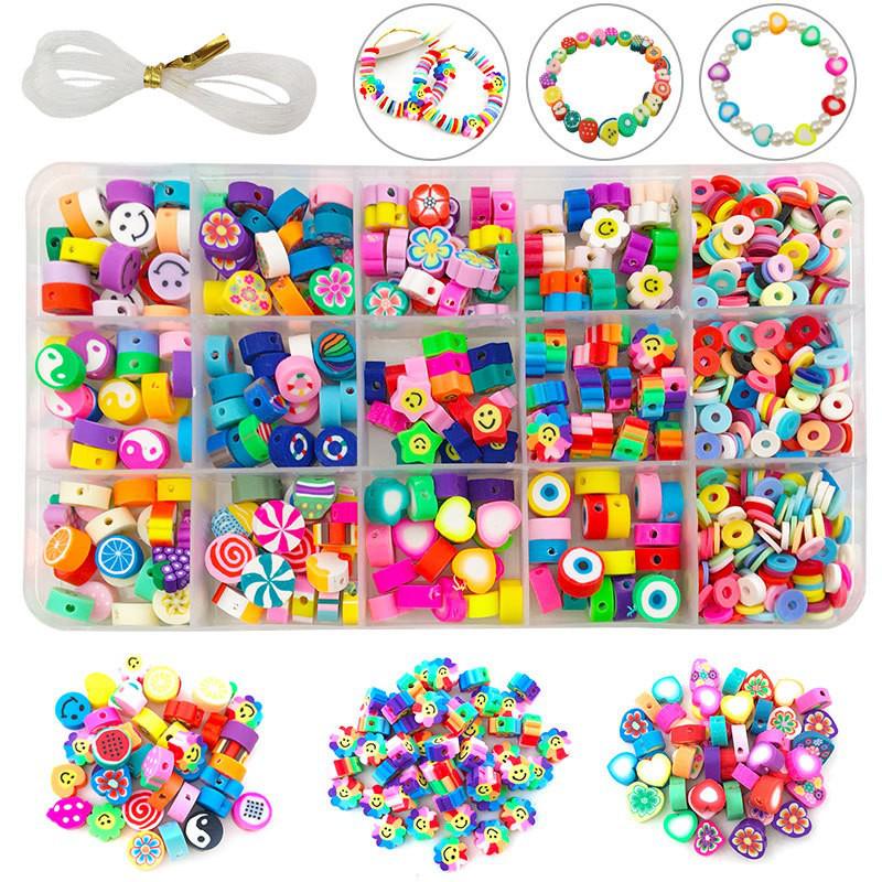 Colorful Polymer Clay Beads DIY Set: Straight Hole Fruit Beads for Bohemian Jewelry Accessories