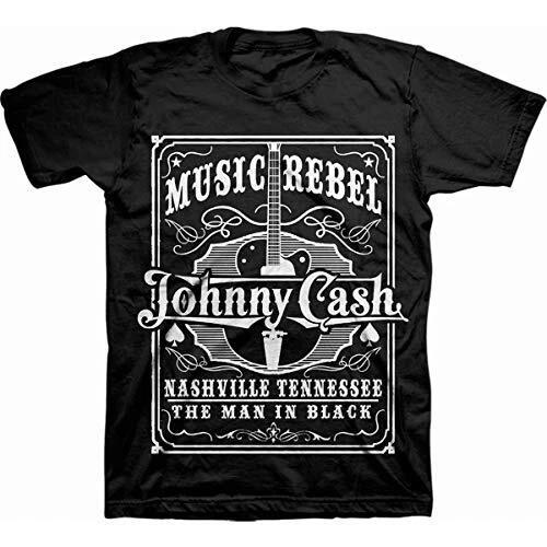 Rockoff Trade Men s Johnny Cash Music Rebel T - Shirt, Black, Large L