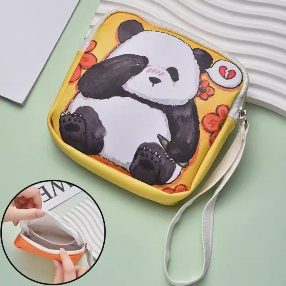 Cute Panda Sanitary Pads Bag Large Capacity Makeup Bags New Menstrual Cup Pouches Daily Carry