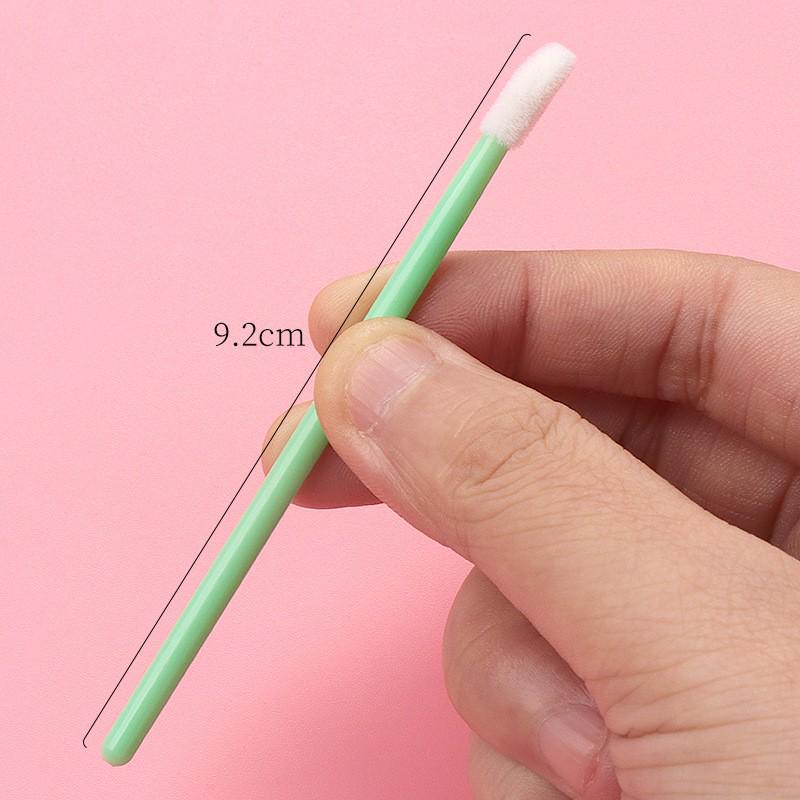 50-Pack Disposable Lip Brushes - Portable Solid Lipstick, Lip Gloss, and Makeup Cleaning Swabs