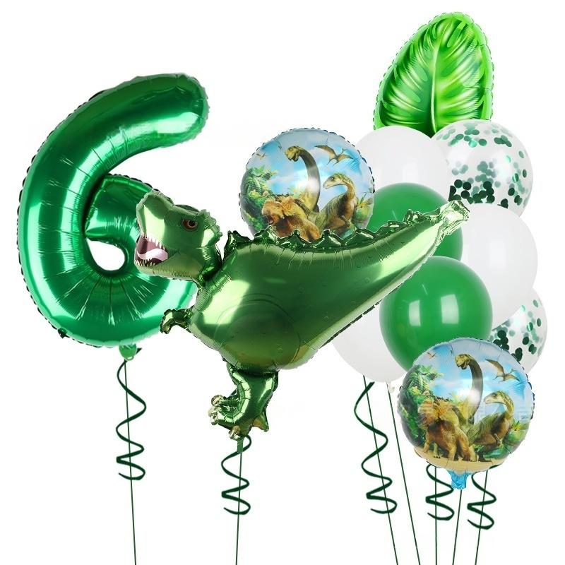 32Inch Green Dinosaur Balloon Suit For Birthday Party Decoration 12Pcs/Set Cute Self-Supporting Dinosaur Balloon Suitable Childr