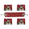 13 X 17inch Snowman Linen-Cotton Blended Placemat Washable Mat for Indoor&Outdoor Dining Table