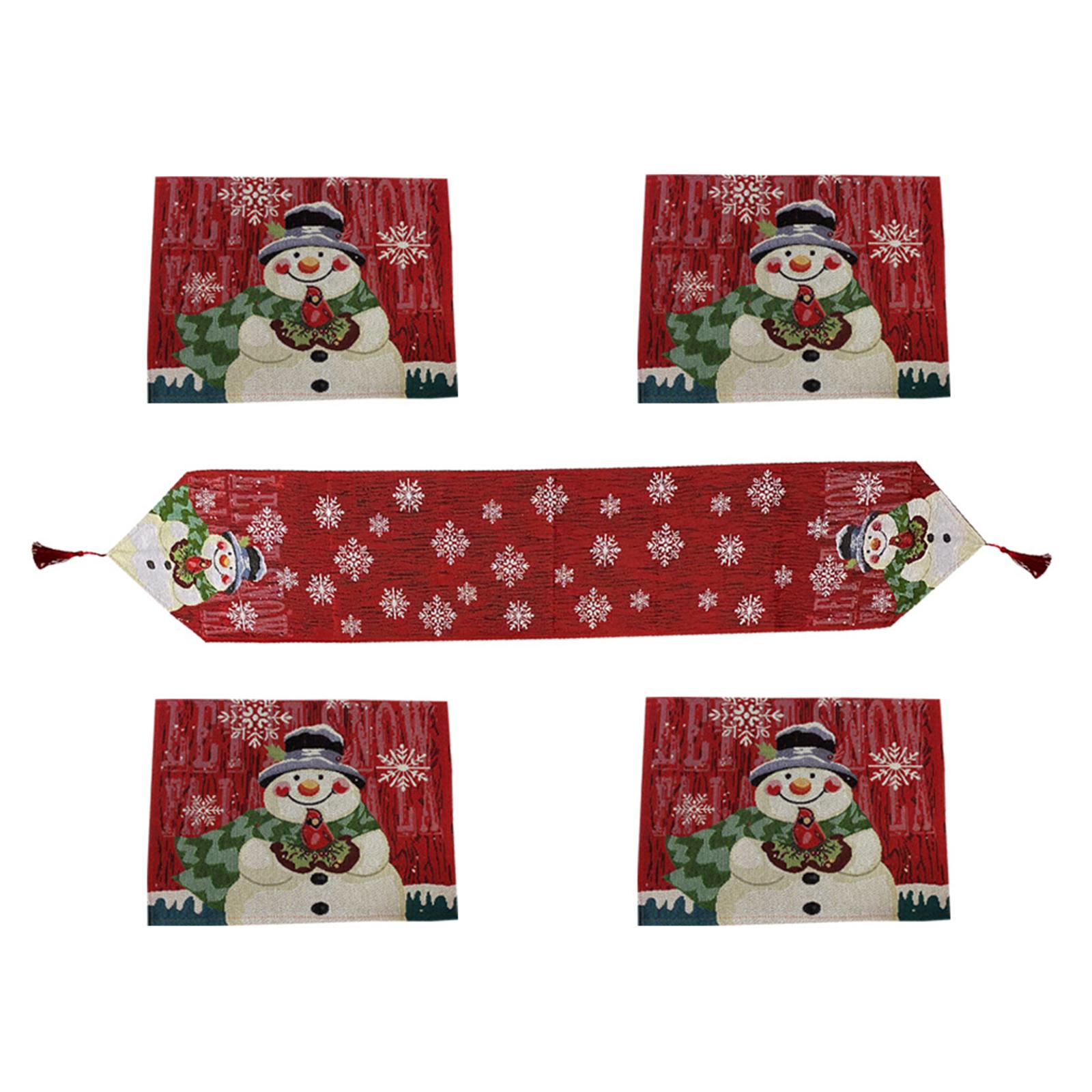 

13 X 17inch Snowman Linen-Cotton Blended Placemat Washable Mat for Indoor&Outdoor Dining Table Kitchen Table Mat, 4 PcsCelsiusSet