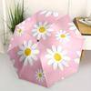 1pc Daisy Pattern Themed Design Umbrella 8 Rib Frame, One-touch Automatic Opening 3 Fold Umbrella, Fashion Gift-p0803098