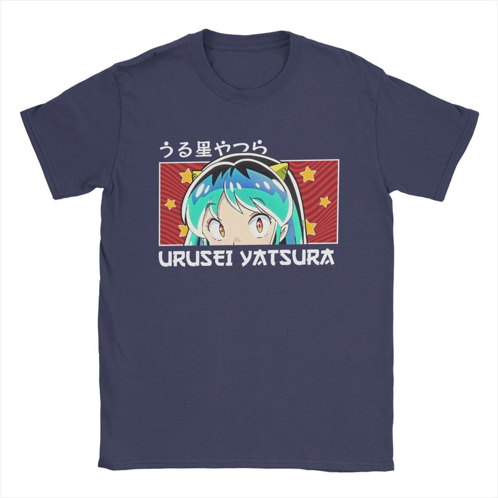 Fantastische Lum Urusei Yatsura T-Shirts Herren Rundhals 100% Baumwolle T-Shirt Anime Kurzarm T-Shirt Geschenkidee Kleidung
