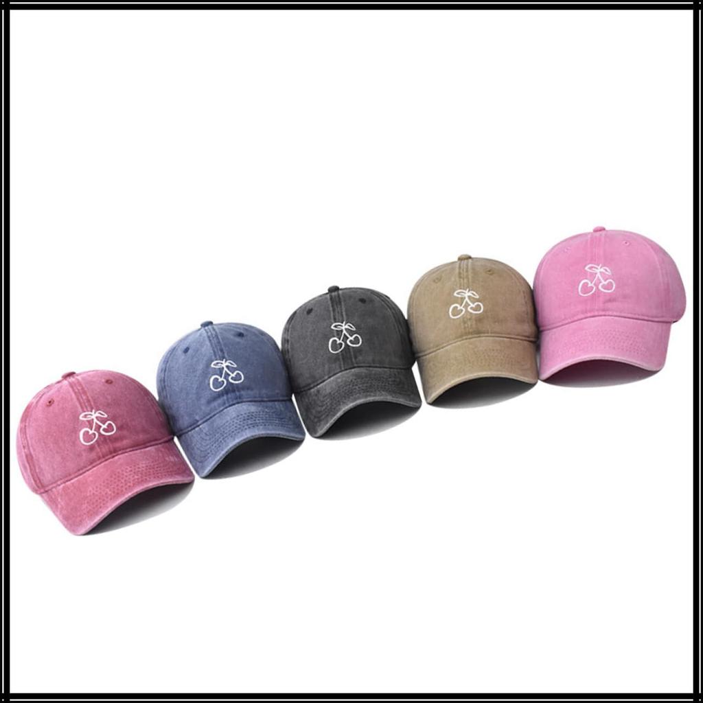 Baseball CZA416 [White Fang] Hat, Cap, Cap, Embroidered, Cherry, Sports, Outdoor, Adjustable, Women's, Men's, (Khaki)