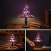 Yousheng Buntglas Hexenhut Lampe, USB-betriebenes Nachtlicht, Handgefertigte Harz-Buntglas Schreibtischlampe, Halloween Gothic Dekor für Schlafzimmer