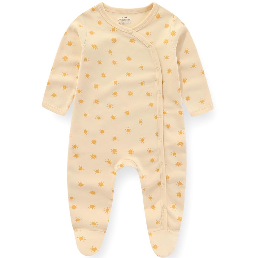 MAMIMAKA Newborn Long with Perfect for Fall and Perfect As a Baby Suitable for All Ages Months Pajamas, Cotton, Sleeve, Open-Front, Feet, Winter,