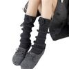 Casual Elegant 3D Flower Decorated Leg Warmers Soft Acrylic Ribbed Knit Turn Cuffs Boot Toppers Footless Socks for Women