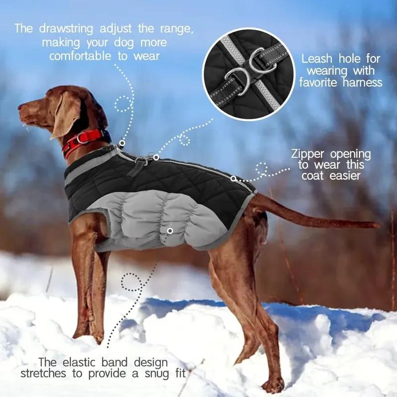 Large Dog Winter Clothes Thickened Warm Dog Cotton-padded Clothes Windproof Comfortable Coats for Dogs Pet Products Supplies
