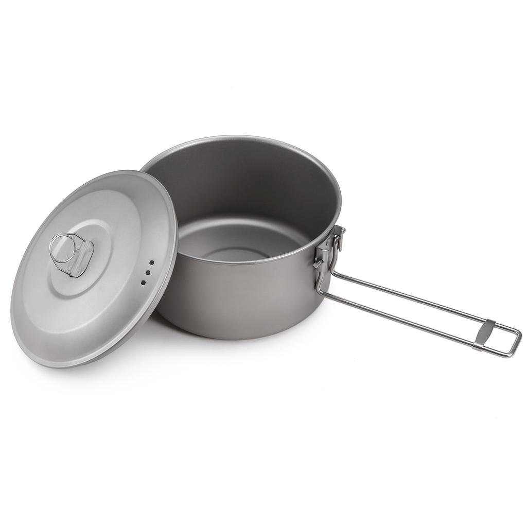 Camping Cookware Set   Pot and Fry Pan Set with Lid and Foldable Handles for Outdoor Camping Hiking Backpacking Picnic