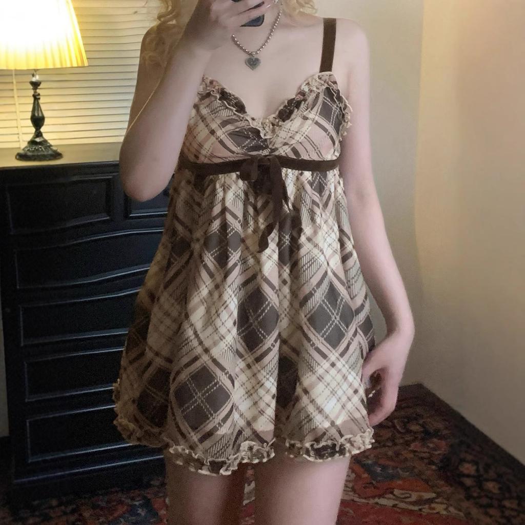 Spring and Autumn New Girl Style Sub Suede Bow Lace-Up Vest Cute Versatile Chest Lace Sling