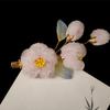 Velvet Plum Blossom Hair Clip with Tassel - Ancient Style Headdress for Autumn/Winter