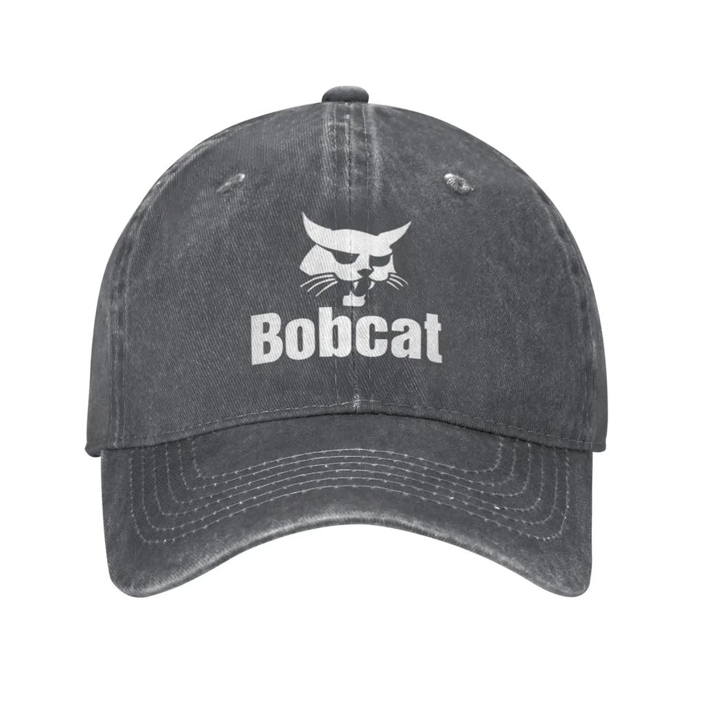 Funny Anime B-Bobcat Y2K Heavy Equipment Summer Retro Cowboy Washed Baseball Caps Men Denim Street Tide Hat Hip Hop Peaked Cap