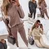 Stylish Ladies Lounge Wear 2 Piece Set Featuring High Neck Casual Pyjamas Joggers