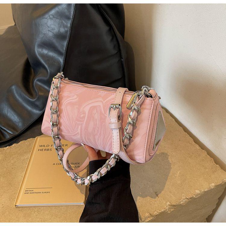 

Универсальная дорожная сумка-цепочка: 2025 Корейская Мода Треугольная Сумка Кроссбоди для Женщин розовый