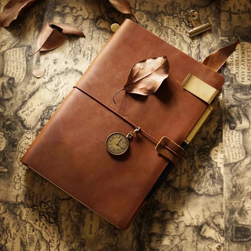 New Travel Notebook Notebook Cowhide Leather Diary Vintage Notebook Creative Record