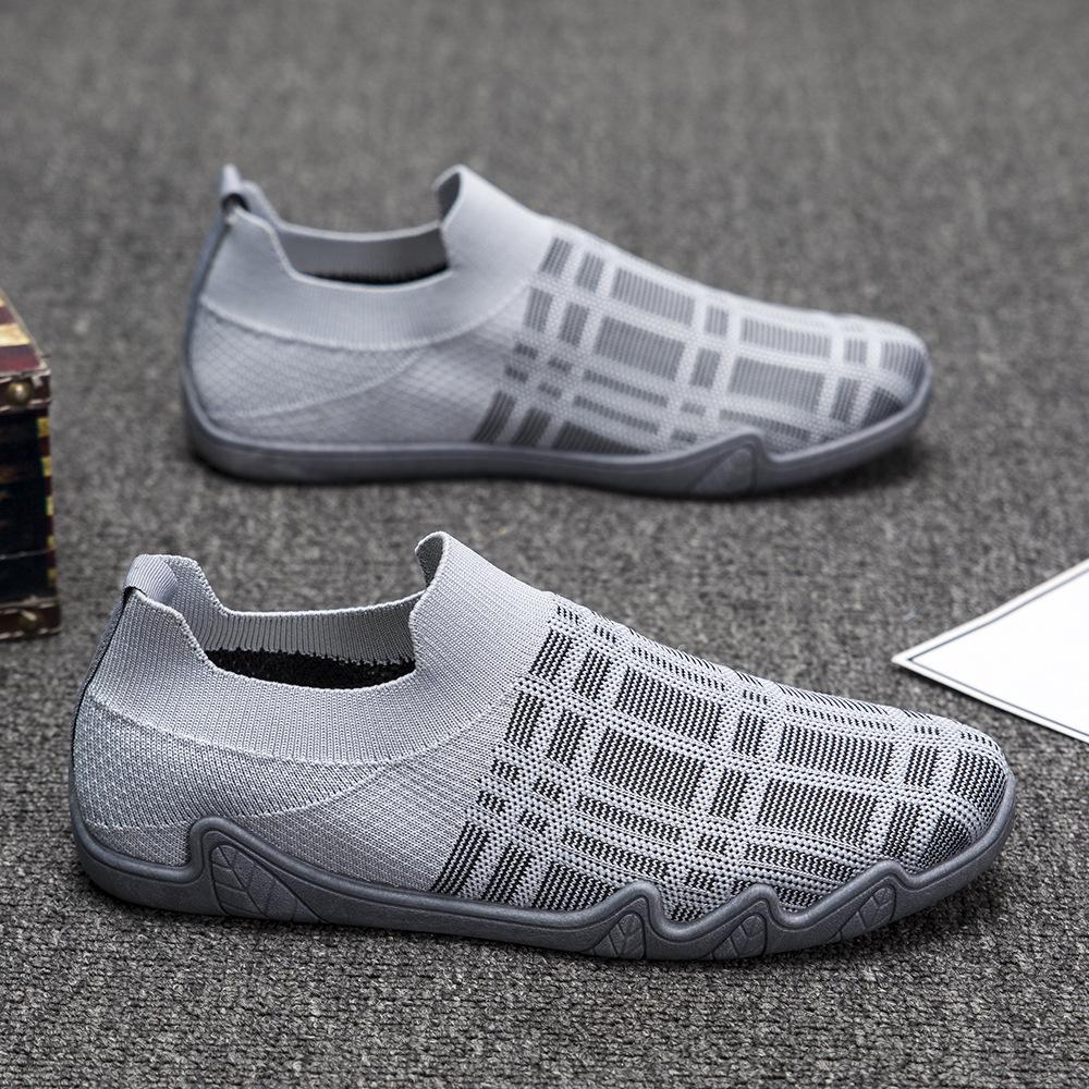 New large size socks and shoes breathable fly-woven mesh soft-soled lazy casual shoes