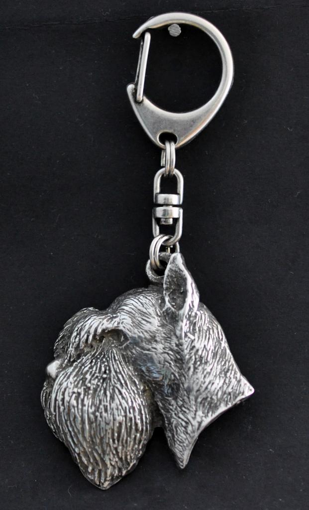 Schnauzer - Silver-plated Key Ring with a Dog In a Gift Box, Handbag Decoration, Backpack Pendant by Art-Dog Brand