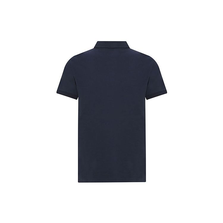 Emporio Armani Eagle Logo Embroidered Solid Color Short Sleeve Polo Shirt Men polo shirts Navy-Blue 211804-2R461-06935