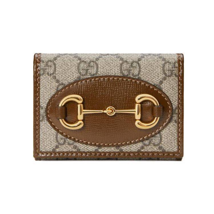 Gucci Horsebit 1955 Vintage Gold Buckle Logo Canvas And Leather Wallet Unisex Wallets Brown Ebony 644462-92TCG-8563