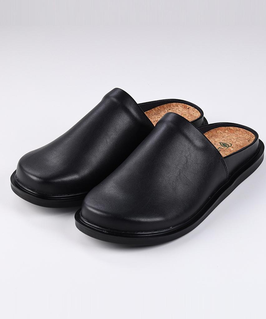 Liefny Leather Mule Low Clog Black (Murrl01)