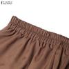 ZANZEA Women Commuer Casual Solid Color Loose Wide Leg Pants