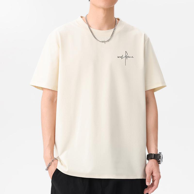 Übergroßes Herren Kurzarm T-Shirt 100% Baumwolle Mann Streetwear Tee 12 Farben