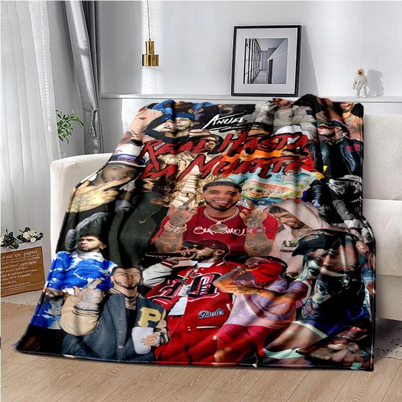 Anuel AA Rapper Hip Hop Singer Blanket Sofa Office Hiking Picnic Super Soft Quilt Fashion Flannel Throws Blanket Birthday Gift