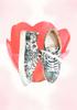 In The Balcony Marie Flower Python Lace-Up Cushioned Sneakers