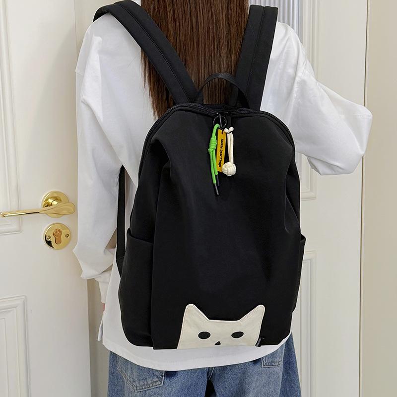Schoolbag Japanese Large-capacity Girl Casual Cat Shoulder Backpack Student Class Commuting Tote Bag Korean Version Travel Bag