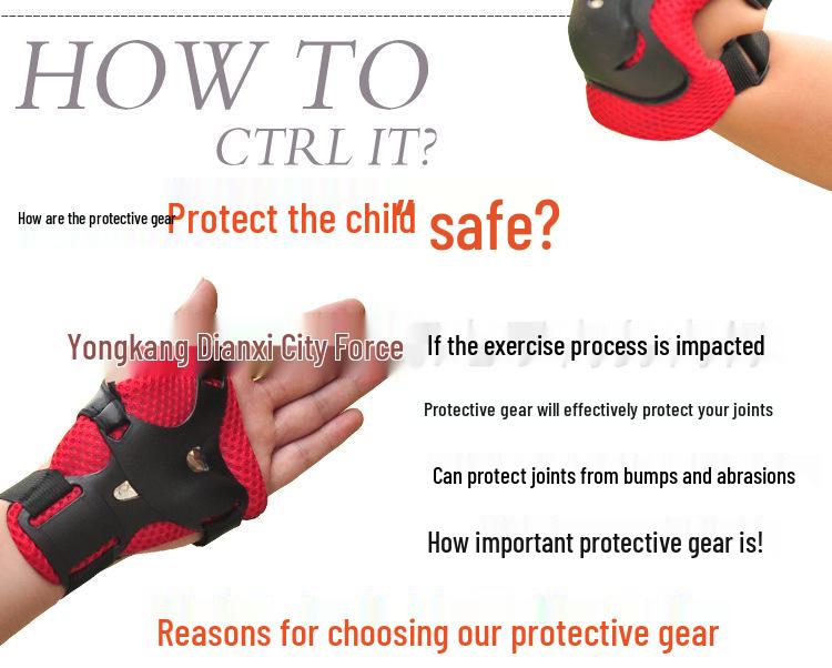 Dětská 7dílná bezpečnostní sada pro helmy, kola, brusle a skateboardy