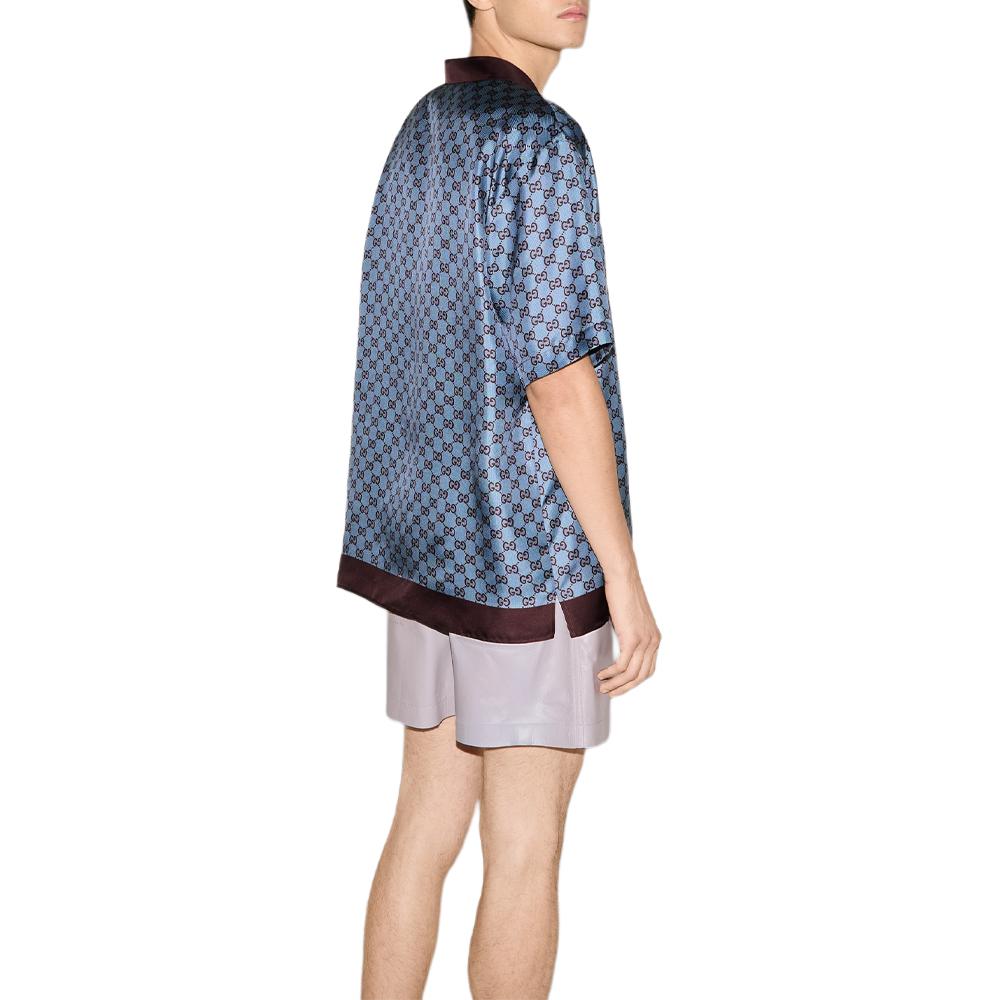 GUCCI Regular Fit Printed Silk Twill Shirt 794907-ZASG3-6006